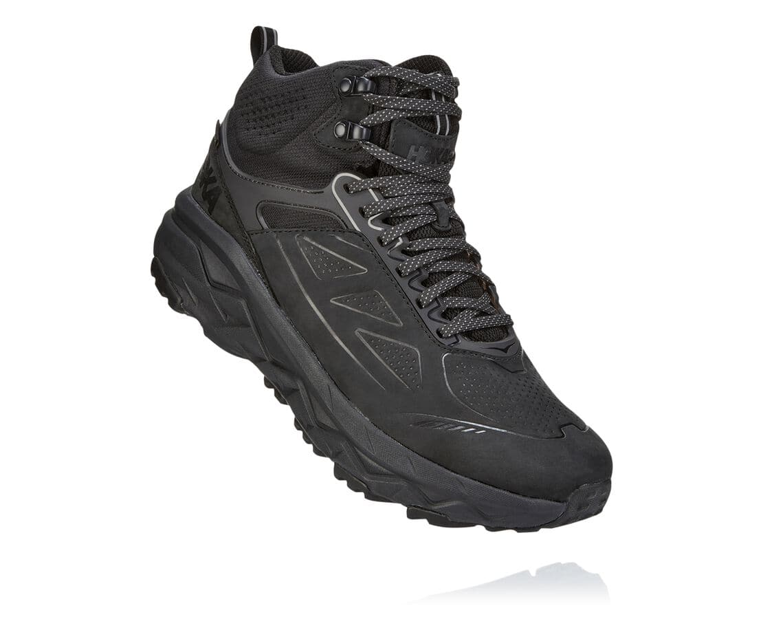 Hoka One One Challenger Mid Gore-Tex Herren Wanderstiefel Schwarz | (DE-6359NFQED)